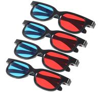 ULTECHNOVO 4 Piezas Gafas 3D de Plástico para Ver Películas en Smartphone y Proyector, Ligeras y Cómodas para Cine en Casa, Diseño Rojo y Azul para Hombres y Mujeres