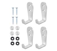 ULTECHNOVO 4 Piezas Gancho de Pared Multifunción en Acero Inoxidable, Diseño en L Gancho Sola Punta, Soporta Cargas Pesadas, Adecuado para Llaves y Abrigos en Casa o Restaurante,