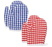 ULTECHNOVO 4 Piezas Guantes de Cocina Resistentes Calor para Guantes Aislantes Horno Microondas Cómodos y Flexibles Protección Antiescaldad para Hornear y Parrilla