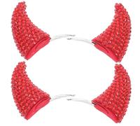 ULTECHNOVO 4 Piezas Horquilla de Halloween Cuernos de Buey Rojos de Plástico, Accesorios Cabello que No Dañan el Pelo, Ideales para Fiestas de Disfraces y Cosplay