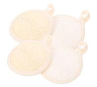 ULTECHNOVO 4 piezas Paquete de Esponjas Exfoliantes Faciales de Lufa Natural para Limpieza Profunda y Suavizado de Piel Pads de Uso Práctico y Portátil para Mujeres Cuidado Facial Diario