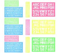 ULTECHNOVO 4 Piezas Plantillas de Letras Pequeñas Reutilizables de Plástico Superficie Suave para Decoración Manual y Días Obsequios, Diseño Delicado y Compacto para Uso Familiar