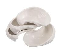 ULTECHNOVO 4 Piezas Plato de Ostras Japonés de Cerámica Blanco para Sashimi | Forma de Concha, Apto para Microondas y Lavavajillas, Limpieza Fácil, para Restaurantes y Cocina Profesional