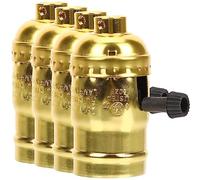 ULTECHNOVO 4 Piezas Portalámparas E26e27 Reparación De Lámparas Enchufe De Bombilla Interruptor De Luz De 3 Vías Ligero Base De Lámpara Solamente Base E27 Exterior Lámpara De Techo Aluminio