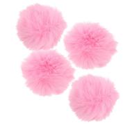ULTECHNOVO 4 Piezas Protector Antiviento Color Rosa para Micrófono Lavalier Mano Pelaje Artificial, Portátil y Diseñado para Grabación al Aire Libre y Vlogging