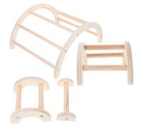 ULTECHNOVO 4 Piezas Soporte para Perchas de Madera para Aves, Puesto de Loros y Gallinas Pequeño, Accesorio para Entrenamiento y Descanso en Jaulas de Pollitos y Pájaros Pequeños