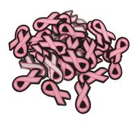 ULTECHNOVO 40 Parches Bordados de Cinta Rosa para Concienciación del Cáncer de Mama, Adhesivos Termoadhesivos de Poliéster Versátiles y Removibles para Sombreros y Bolsas en Recaudación