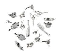 ULTECHNOVO 40 piezas Colgantes Vintage Plata Antigua con Espejo Peine y Tijeras para Accesorios DIY de Joyería Creativa