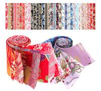 ULTECHNOVO 40 Tiras de Tela Artesanal de Algodón para Acolchado Diseño Japonés, Resistentes y Duraderas, Ideales para Manualidades de Patchwork y Costura