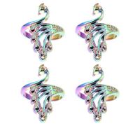ULTECHNOVO 4piezas Anillos de Dedo para Tejer con Diseño de Pavo Real de Decoración Creativa para Manualidades de Ganchillo Accesorios Prácticos para Evitar Ampollas Tejidos
