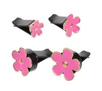ULTECHNOVO 4piezas Clips De Ventilación Para Ambientador De Auto Juego Flores Decoración De Aire Acondicionado Para Mujer Clip De Espacioso y De Instalar Color Rosa