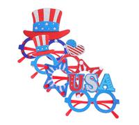 ULTECHNOVO 4piezas Gafas Patrióticas De Diseño De Bandera Usa De Ligeras y Cómodas Para Decoraciones De Fiesta Del Día Para Celebraciones Julio Adultos