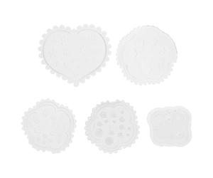 ULTECHNOVO 5 Moldes de Silicona para Tallar Uñas 3d, Molde de Cristal Blanco Resistente a Deformaciones para Manicura DIY y Accesorios Únicos
