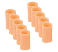 ULTECHNOVO 5 Pares de Protectores de Dedos de Silicona Color Piel, Fundas Antifricción Flexibles para Protección Articular, Cubre Dedos Pequeños y Ligeros para Uso Diario y Escritura