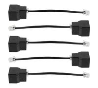 ULTECHNOVO 5 Piezas Adaptador Divisor de Cable Telefónico de 2 Vías Reducción de Ruido, Conector Abs y Cobre para Accesorios de Teléfono en Oficina y Hogar