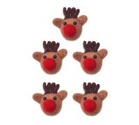 ULTECHNOVO 5 Piezas Broche Navideño de Fieltro Marrón para Pecho, y | Decoración de Disfraz, Acabado Delicado y Aspecto Adorable, Uso Diario o Escolar, Estilo Xmas