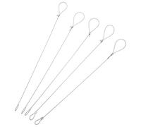 ULTECHNOVO 5 Piezas Cable de Tracción para Pestillo de Valla de Madera, Tirador de Cable del Pestillo Puerta de Acero Inoxidable, Ajustable, Plata, para Puerta y Verja, Jardín y Portón