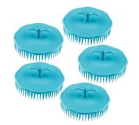 ULTECHNOVO 5 piezas Cepillo Masajeador de Cabelludo Unidades Peine Plástico Redondo para Limpieza Profunda y Masaje Capilar Accesorio Portátil para Ducha y Baño Cuidado Color Color Aleatorio
