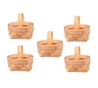 ULTECHNOVO 5 piezas Cestas Mini de Madera Hechas Mano para Decoración Rústica Bodas con Diseño Versátil y Seguro para Sorpresas y Arreglos