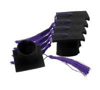 ULTECHNOVO 5 Piezas Decoración de Sombrero de Doctorado Mini Tapa de Doctorado para Botellas de Vino Tapa de Botella para Decorar Morado Graduación