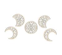 ULTECHNOVO 5 Piezas Pegatina de Pared de Cambio de Fase Lunar Colgante decoración de la Pared de la Fase Lunar tapices macramé para Adornos de Pared de Wall Hanging Decoration de Madera