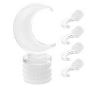 ULTECHNOVO 5 Piezas Tapón de Corcho de Botella Forma de Luna para Aromaterapia, Diseño Vintage Americano, Plástico Flexible y Delicado, Adecuado para Varios Tamaños de Botellas