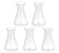 ULTECHNOVO 5 unidades de plástico Erlenmeyer Flask Narrow Neck, Flask Experiment Accessories Tableware borosilicate Shot Glasses in laboratory design for School Laboratory Scientific Project, 50 ml