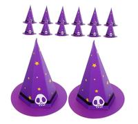 ULTECHNOVO 50 Cajas de Dulces de Halloween Forma de Sombrero de Bruja en Papel Púrpura, para Repartir y Regalar en Fiestas Temáticas de Halloween