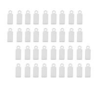 ULTECHNOVO 50 Colgantes Rectangulares de Acero Inoxidable Blanco K para Grabado, Dijes para Llavero y Etiquetas Metálicas en Blanco, 50 Piezas para Manualidades y Fabricación de Joyas DIY
