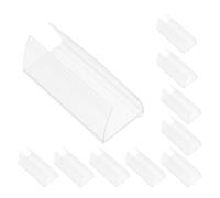 ULTECHNOVO 50 Soportes Portaetiquetas de Precio Transparentes de Plástico Resistente Clip, Paquete de 50 Piezas para Estantes y Organización en Supermercados, Oficinas y Bibliotecas