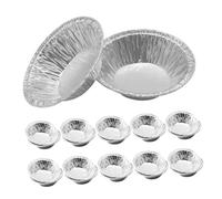 ULTECHNOVO 500 Piezas Unidades Mini Moldes para Tartas Redondos de Aluminio Moldes Desechables para Tartaletas de Huevo Resistentes y Apilables para Hornear Casa Cafeterías y Restaurantes