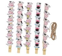 ULTECHNOVO 5paquetes Carpeta De Fotos De Madera Clips para Fotos De Vaca Pinzas Decorativas para para Mensajes o Notas Hogar De Unidades Total