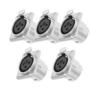 ULTECHNOVO 5piezas Conector XLR Hembra Terminales Montaje Panel para Micrófono Audio Estudio Soporte Reemplazable Socket Metal Duradero