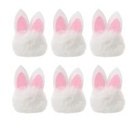 ULTECHNOVO 6 Mini Conejitos de Peluche en Color Claro para Pinzas de Pelo, Accesorio DIY para Manualidades, con Orejas de Conejo Suaves, Decoración de Pascua y Fiestas, Animalitos 3d
