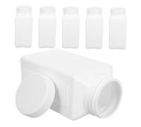 ULTECHNOVO 6 Piezas Botellas de Reactivos de Plástico Hdpe con Boca Ancha Contenedores de Laboratorio Blancos para Almacenamiento Seguro de Líquidos y Muestras Químicas