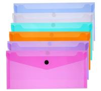 ULTECHNOVO 6 Piezas Carpeta de Documentos Clara de Pp con Cierre a Presión, Diseño Simple y Práctico, Sobres de Plástico para Organización Escolar y Oficina Color Aleatorio