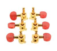 ULTECHNOVO 6 Piezas Claves de Afinación para Guitarra Acústica Mecanismos Cerrados Dorados con Perilla Ovalada Resistentes al Polvo para Práctica Casa y Uso Profesional