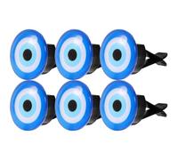 ULTECHNOVO 6 Piezas Clip para Ventilación de Coche Diseño de Ojo Mal de Vidrio, Decorativo y Portátil para Uso Prolongado en Oficina y Baño