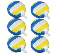 ULTECHNOVO 6 Piezas Globos de Voleibol Inflables de 18 Pulgadas, Decoración Temática Deportiva Azul y Amarilla, Balón Deportivo para Fiesta de Playa y Cumpleaños