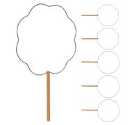 ULTECHNOVO 6 Piezas Marco de Abanico Manual de Hierro para Bricolaje Formas Redonda Pétalo Corto Mango Adecuado para Abanicos Tradicionales y Decoración Artesanal