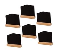 ULTECHNOVO 6 piezas Mini Pizarra de Madera Doble Cara con Base Tablero de Mensajes para Decoración de Cumpleaños Bodas