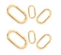 ULTECHNOVO 6 Piezas Oval Jewelry Clasp Carabiner Connectors For Necklace And Bracelet DIY Secure Flat Wire Design Jewelry Making Accessories