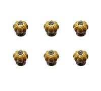 ULTECHNOVO 6 Piezas Pomo Tirador de Armario de Cerámica Diseño Clásico de Calabaza, Perillas para Cajones y Muebles, Estilo Atractivo y Funcional para Muebles