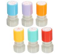 ULTECHNOVO 6 Sellos para Profesores Comentarios en Inglés, Set de 6 Piezas de Plástico, Colores de Carcasa Aleatorios, Sellos de Tarea y Útiles Escolares para Aula de Color Aleatorio