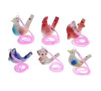ULTECHNOVO 6piezas Colgante De Silbato De Cerámica Unidades Con Forma De Cisne Delfín Cerdo Con Cordón Para Hacer Ruido Con Agua Para Baño