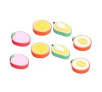 ULTECHNOVO 8 piezas Esponjas de Baño para Bebés con Formas Frutales Suaves y Absorbentes para Recién Nacidos Esponjas Hidrófilas para Limpieza Diaria y Cuidado Delicado