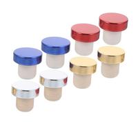 ULTECHNOVO 8 piezas Tapón Hermético para Botellas de Vino Aluminio y Polímero Sellado Estable y Reutilizable Colores Plateado Dorado Azul y Resistente y Duradero para Vinos y Esencias