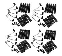 ULTECHNOVO 80 Tapas para Boquillas de Licor Negras - Cubiertas Antipolvo para Vertedores de Botellas - Juego de 4 Tipos (capuchón Unido, Tapón Negro, Tubo Recto, Tubo Cóncavo) - Accesorios