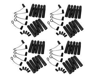 ULTECHNOVO 80 Tapas para Boquillas de Licor Negras - Cubiertas Antipolvo para Vertedores de Botellas - Juego de 4 Tipos (capuchón Unido, Tapón Negro, Tubo Recto, Tubo Cóncavo) - Accesorios