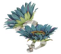 ULTECHNOVO Abrazaderas para Cortinas 2 Piezas Diseño de Girasol, Clips Metálicos y Tela de Seda, Resistentes al Desgaste, Accesorios Decorativos para Ventanas en Hogar y Hotel